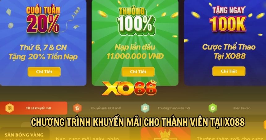 Chương trình khuyến mãi cho thành viên tại XO88