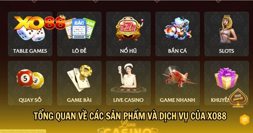 Tổng quan về các sản phẩm và dịch vụ của XO88