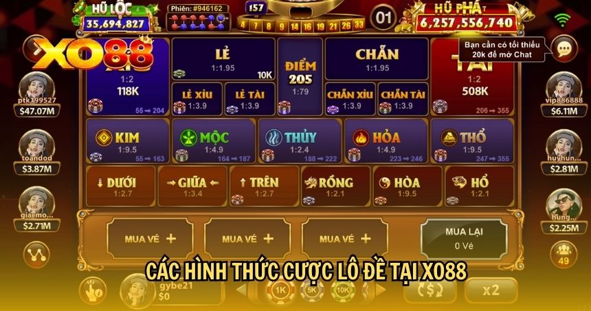 Các hình thức cược lô đề tại XO88