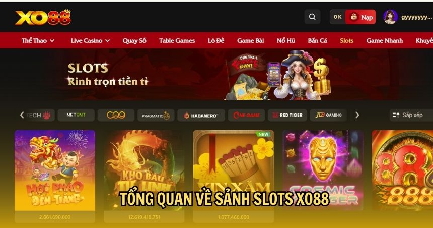 Tổng quan về sảnh slots XO88