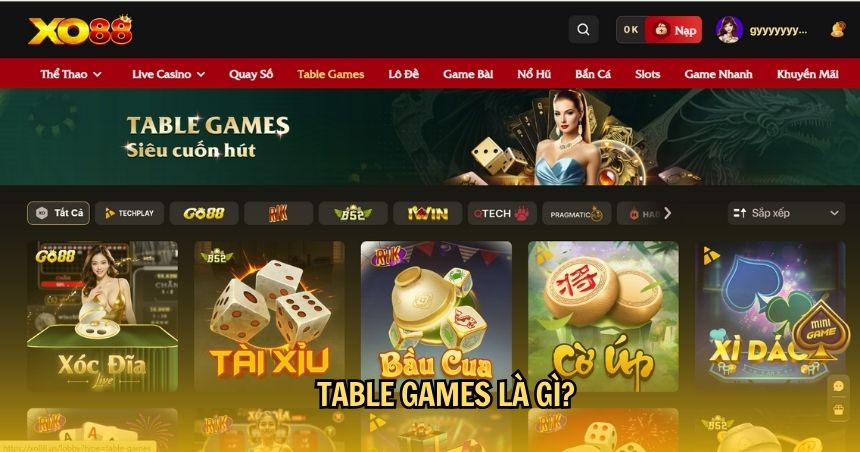 Table Games XO88 là danh mục trò chơi sòng bạc trực tuyến