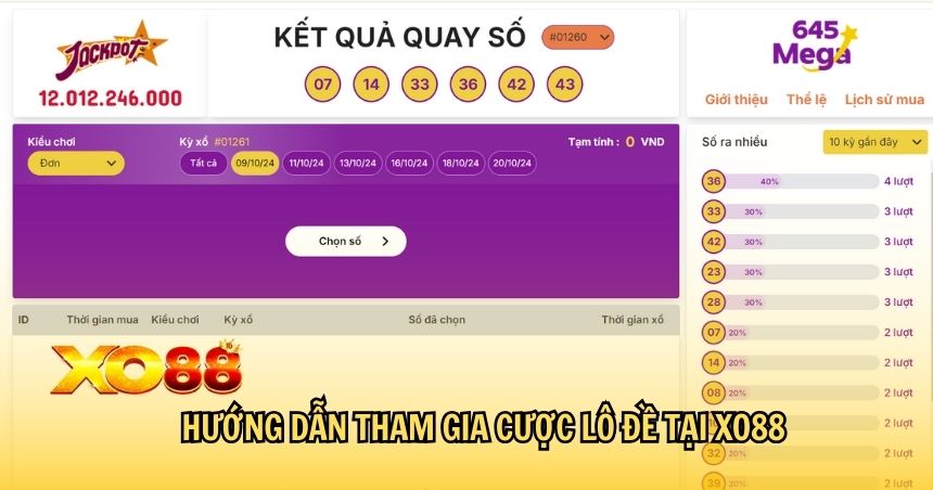 Hướng dẫn tham gia cược lô đề tại XO88